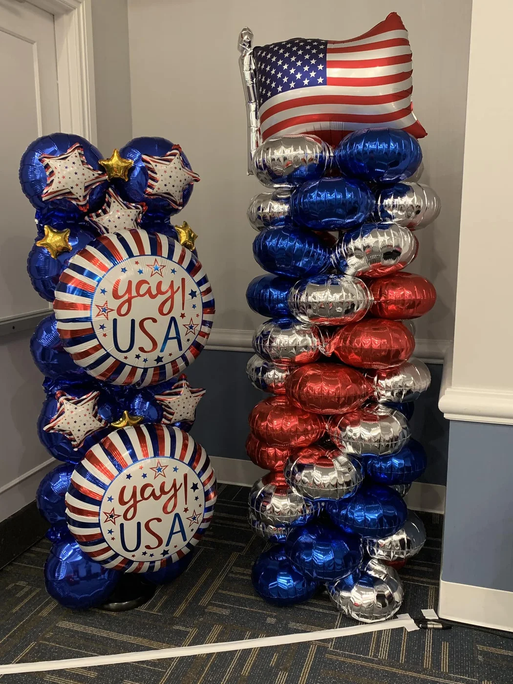 Stars-and-stripes patriotic columns