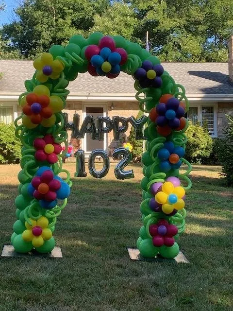 Flower arch for a 102nd birthday