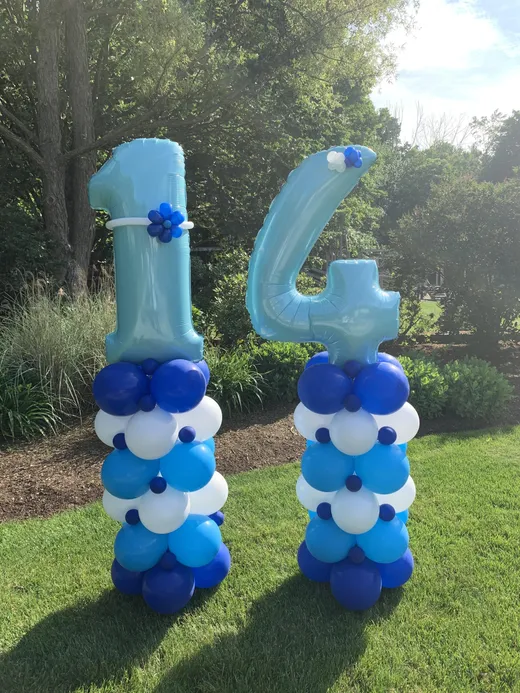 Short stack columns for a 14th birthday