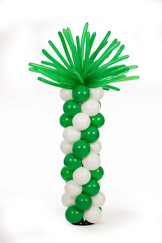 Two-color spiral column with firecracker topper